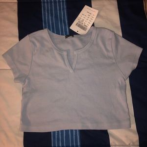 Baby blue Brandy Melville crop top